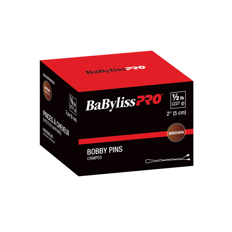 babylisspro bobby pins brown 2â€ crimped 1/2lb # besbobpinbruc